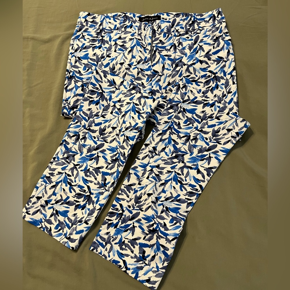 Pants. Navy, Blue, & White Print Size 8